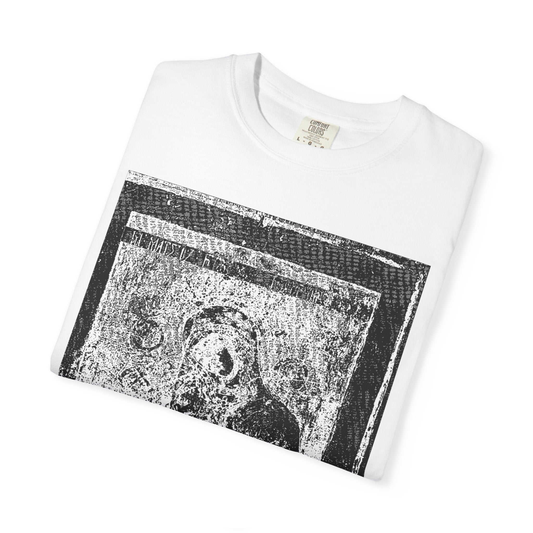 THE VIRGIN AND THE CRUCIFIX T-SHIRT